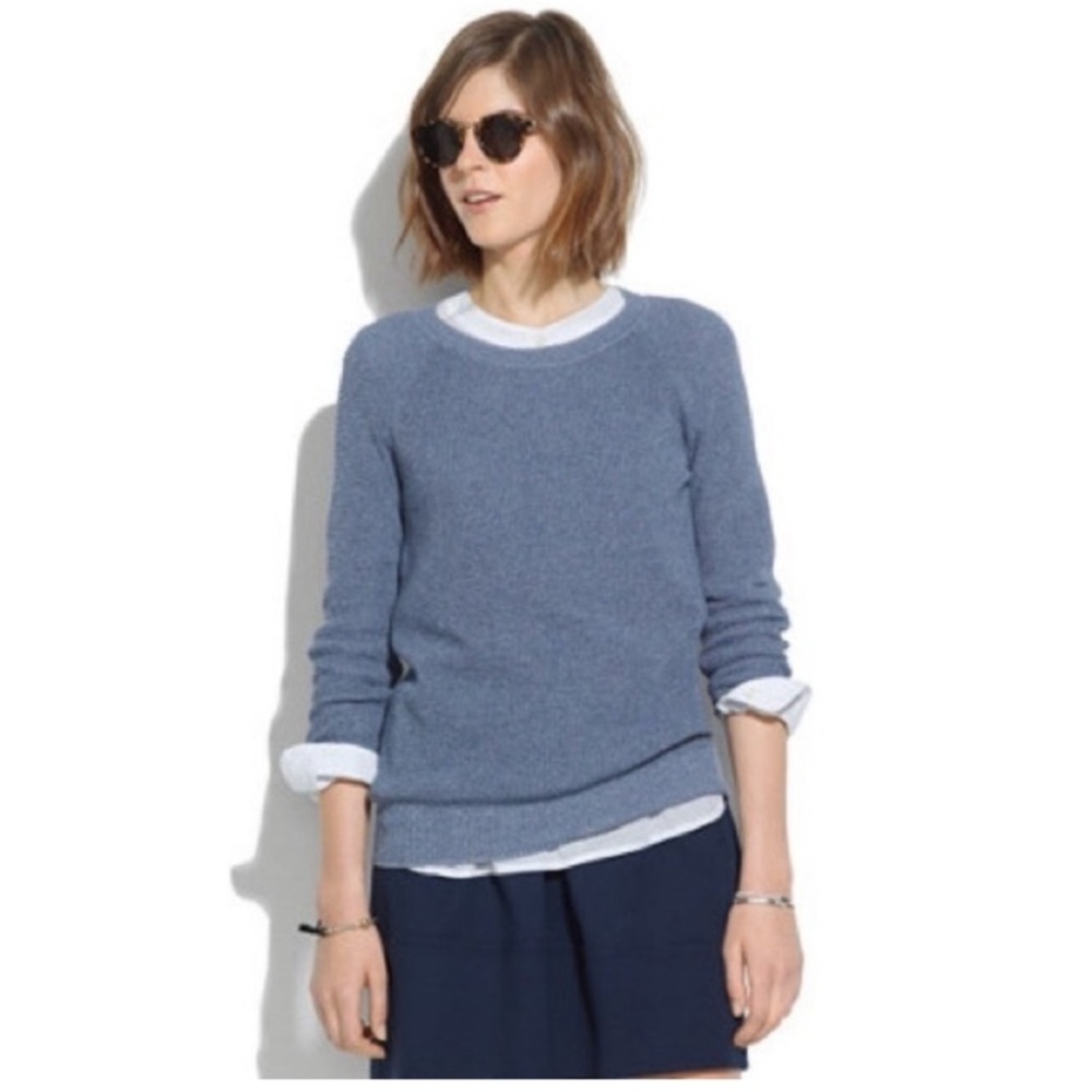 Madewell Bridgeview Cream Waffle Sweater